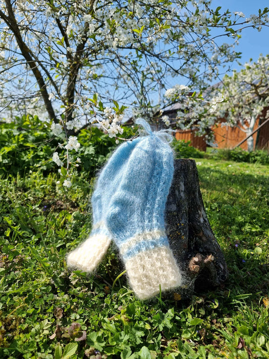 Hand knitted royal mohair socks