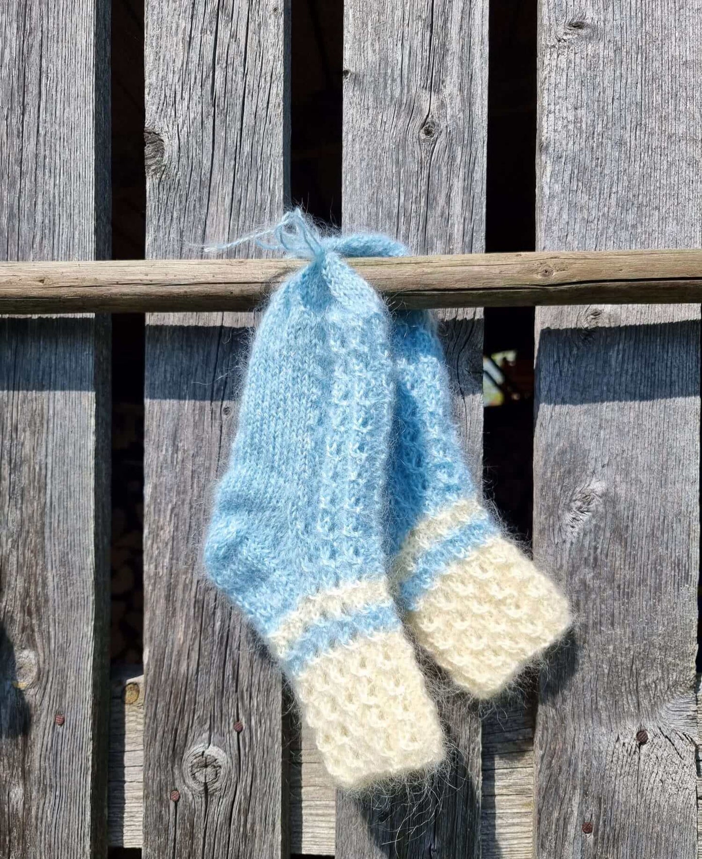 Hand knitted royal mohair socks