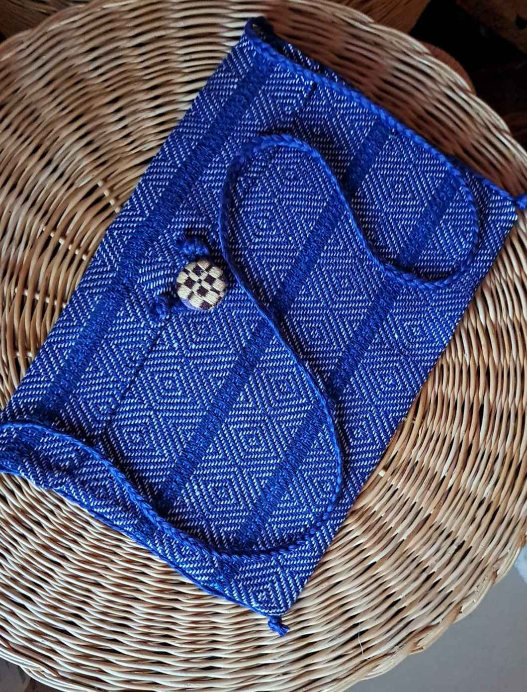 Blue Woven Shoulder Bag