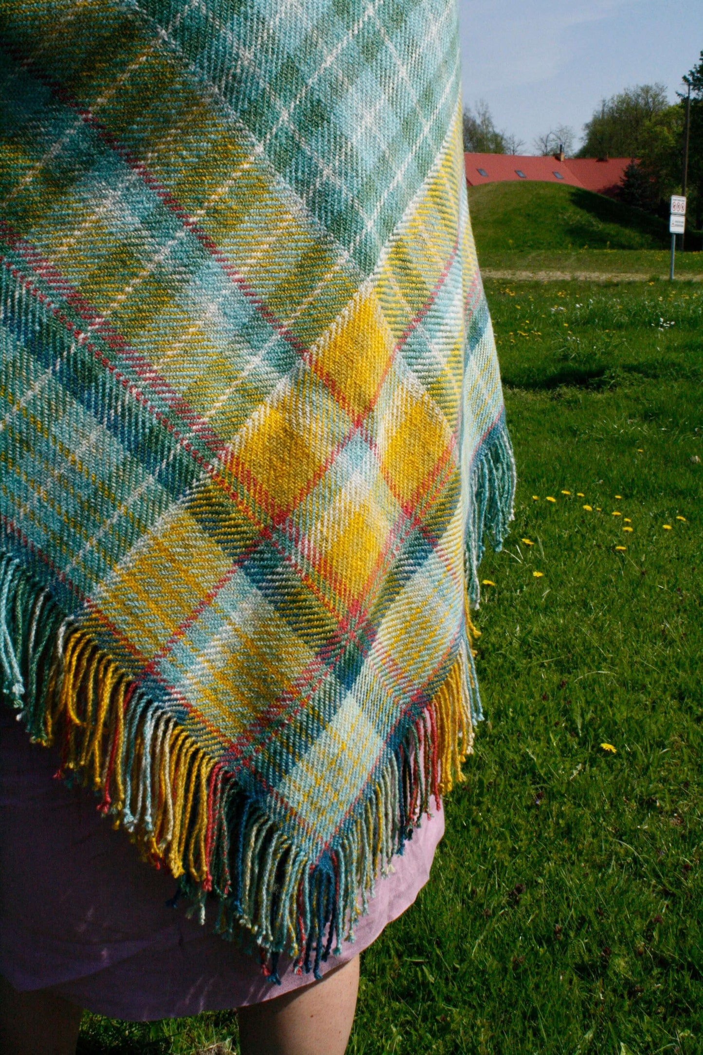 Hand woven woolen scarf "By the sea"